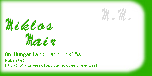 miklos mair business card